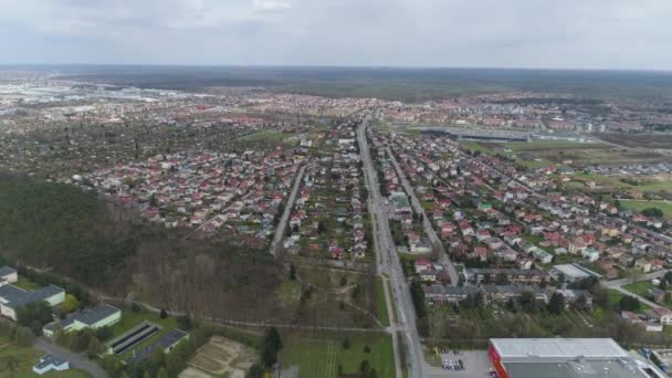 Beautiful Panorama Forest Housing Estate Mielec Aerial View Poland High — Stock Video