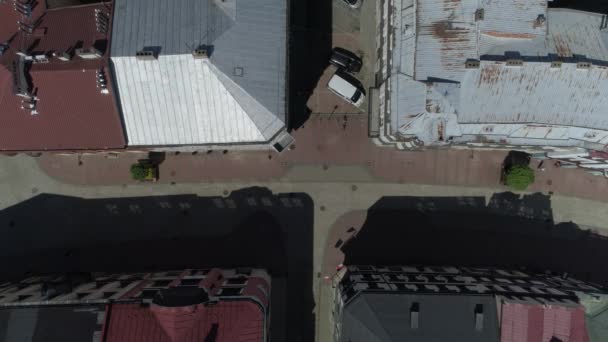 Top Old Town Street Tarnow Aerial View Polen Hoge Kwaliteit — Stockvideo