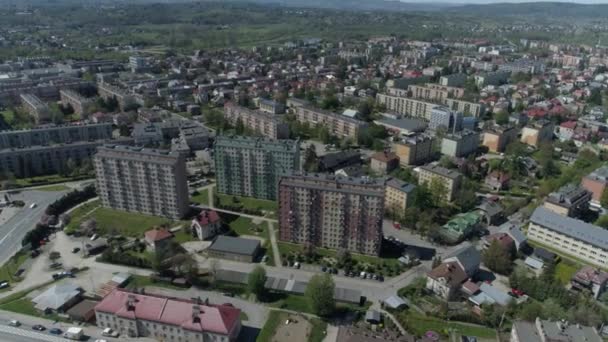 Schönes Panorama Gebirge Jaslo Luftaufnahme Polen Hochwertiges Filmmaterial — Stockvideo