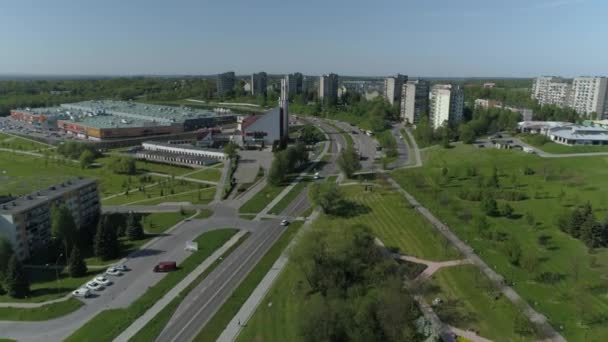Prachtig Panorama Wolkenkrabbers Tarnow Luchtfoto Uitzicht Polen Hoge Kwaliteit Beeldmateriaal — Stockvideo