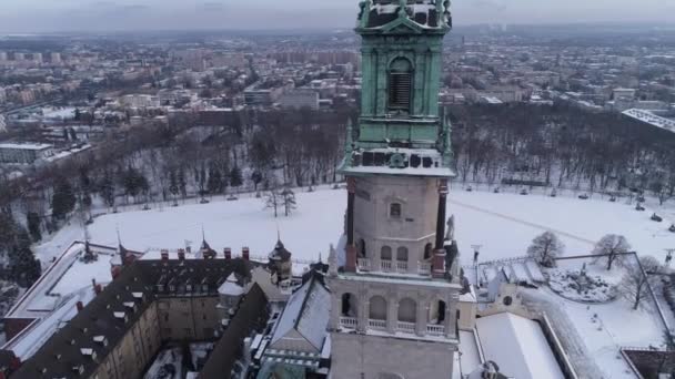 Bellissimo Santuario Jasna Gora Czestochowa Vista Aerea Polonia Filmati Alta — Video Stock