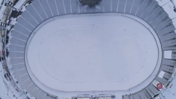 Gyönyörű Stadium Czestochowa Aerial View Lengyelország Kiváló Minőségű Felvételek — Stock videók