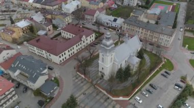 Güzel Mielec Kilisesi Hava Manzarası Polonya. Yüksek kalite 4k görüntü