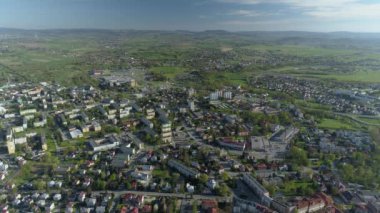 Güzel Panorama Dağları Krosno Aerial View Polonya. Yüksek kalite 4k görüntü