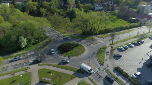Beautiful Roundabout Mall Krosno Vista Aérea Polônia Imagens Alta Qualidade — Vídeo de Stock