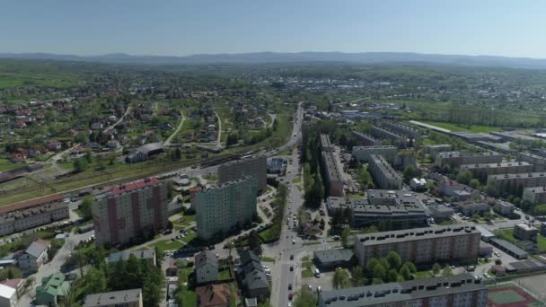 Krásná Krajina Jaslo Aerial View Polsko Vysoce Kvalitní Záběry — Stock video