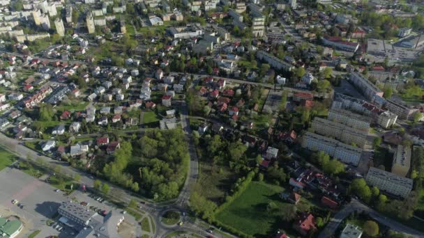 Schöne Panorama Siedlung Krosno Luftbild Polen Hochwertiges Filmmaterial — Stockvideo