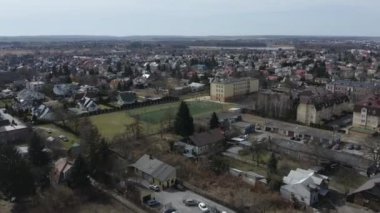 Güzel Panorama Okulu Zamosc Hava Görüntüsü Polonya. Yüksek kalite 4k görüntü