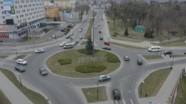 Güzel Roundabout Chelm Hava Manzaralı Polonya. Yüksek kalite 4k görüntü