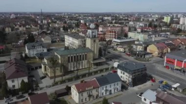 Güzel Kilise Zamosc Hava Manzarası Polonya. Yüksek kalite 4k görüntü