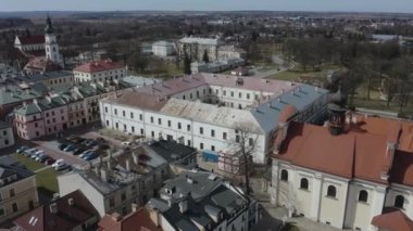 Güzel Okul Zamosc Hava Görüntüsü Polonya. Yüksek kalite 4k görüntü