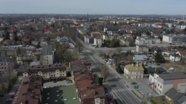 Güzel Panorama Kavşağı Zamosc Hava Manzaralı Polonya. Yüksek kalite 4k görüntü