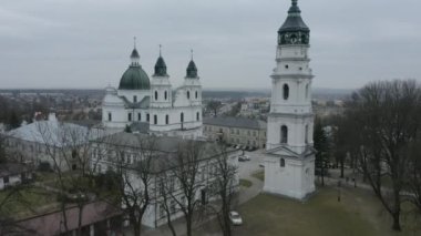 Güzel Bazilika Chelm Hava Manzarası Polonya. Yüksek kalite 4k görüntü