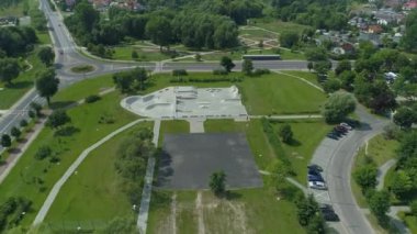 Kaykay Parkı Binkow Belchatow Havacılık Görünümü Polonya. Yüksek kalite 4k görüntü