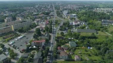 Panorama Büyük Kavşağı Belchatow Hava Görünümü Polonya. Yüksek kalite 4k görüntü