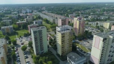 Güzel gökdelenler Dolnoslaskie Belchatow Hava Manzaralı Polonya. Yüksek kalite 4k görüntü