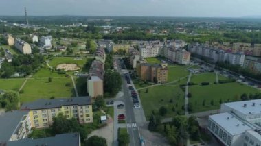 Güzel Konut Przytorze Belchatow Hava Manzarası Polonya. Yüksek kalite 4k görüntü