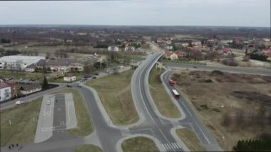 Güzel Panorama Stalowa Wola Hava Manzarası Polonya. Yüksek kalite 4k görüntü