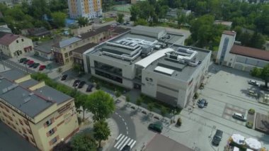 Bilim Müzesi Dev Hareket Belchatow Hava Görüntüsü Polonya. Yüksek kalite 4k görüntü