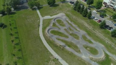 Güzel Pumptrack Belchatow Hava Görüntüsü Polonya. Yüksek kalite 4k görüntü