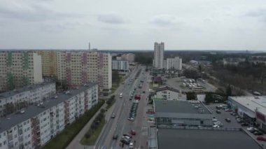 Güzel Panorama Konutları Stalowa Wola Havacılık Görünümü Polonya. Yüksek kalite 4k görüntü
