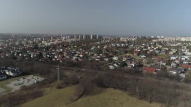 Güzel Panorama Konutları Bielsko Biala Hava Manzarası Polonya. Yüksek kalite 4k görüntü
