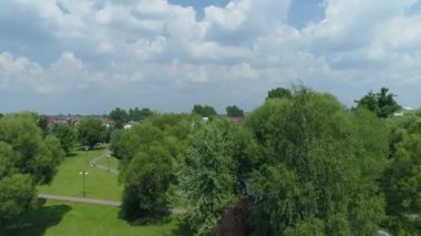 Güzel Park Olszewskich Belchatow Hava Manzaralı Polonya. Yüksek kalite 4k görüntü