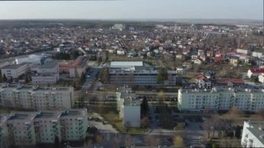 Güzel Panorama Konutları Lezajsk Havacılık Manzarası Polonya. Yüksek kalite 4k görüntü