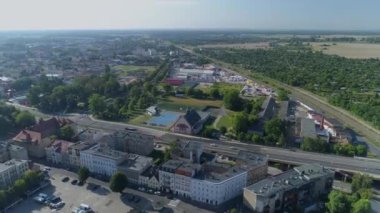 Güzel Panorama Leszno Hava Manzarası Polonya. Yüksek kalite 4k görüntü