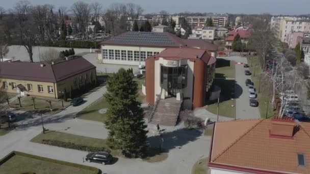 Académie Des Sciences Parc Jaroslaw Vue Aérienne Pologne Images Haute — Video