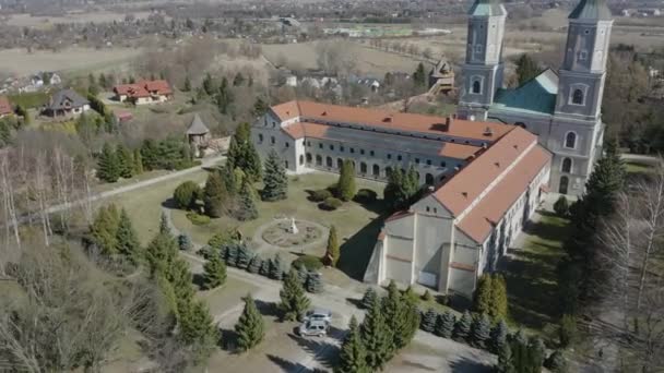 Schönes Heiligtum Jaroslaw Luftaufnahme Polen Hochwertiges Filmmaterial — Stockvideo