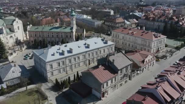 Escola Rua Bonita Jaroslaw Vista Aérea Polônia Imagens Alta Qualidade — Vídeo de Stock