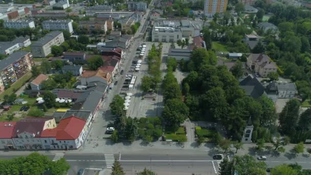 Beautiful Promenade Deptak Belchatow Aerial View Poland High Quality Footage — Stock Video