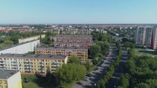 Bella Panorama Housing Estate Leszno Vista Aerea Polonia Filmati Alta — Video Stock