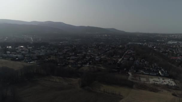 Vackra Panorama Bergen Bielsko Biala Flygfoto Polen Högkvalitativ Film — Stockvideo