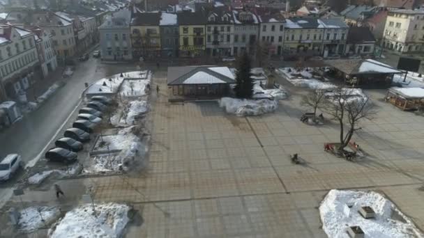 Prachtig Marktplein Nowy Targ Luchtfoto Uitzicht Polen Hoge Kwaliteit Beeldmateriaal — Stockvideo