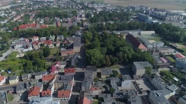 Downtown Park Centrum Leszno Aerial View Poland Wysokiej Jakości Materiał — Wideo stockowe