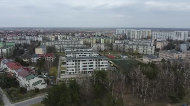 Όμορφη Panorama Housing Estate Stalowa Wola Aerial View Πολωνία Υψηλής — Αρχείο Βίντεο