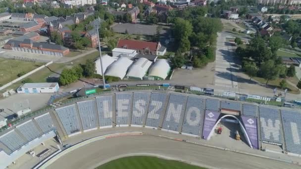 Piękny Stadion Leszno Aerial View Poland Wysokiej Jakości Materiał — Wideo stockowe