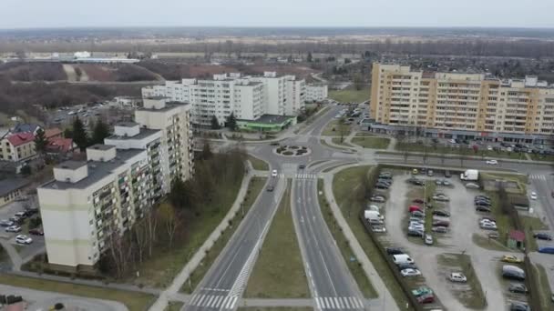 Beautiful Panorama Housing Estate Stalowa Wola Aerial View Poland High — Stock Video