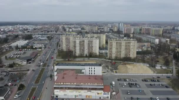 Schöne Panorama Housing Estate Stalowa Wola Luftaufnahme Polen Hochwertiges Filmmaterial — Stockvideo