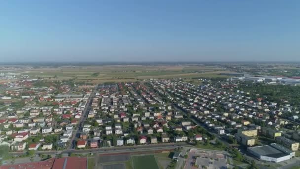 Belas Casas Panorama Leszno Vista Aérea Polónia Imagens Alta Qualidade — Vídeo de Stock