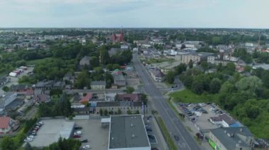 Güzel Panorama Konutları Zgierz Havacılık Manzarası Polonya. Yüksek kalite 4k görüntü