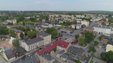 Güzel Panorama Konutları Zgierz Havacılık Manzarası Polonya. Yüksek kalite 4k görüntü