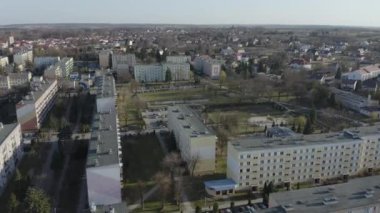 Güzel Panorama Konutları Lezajsk Havacılık Manzarası Polonya. Yüksek kalite 4k görüntü
