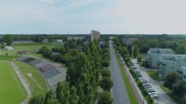 Güzel Panorama Zgierz Hava Görüntüsü Polonya. Yüksek kalite 4k görüntü