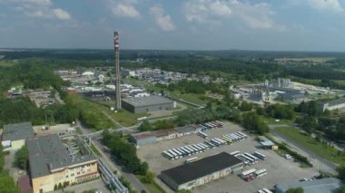 Güzel Sanayi Bölgesi Belchatow Hava Görüntüsü Polonya. Yüksek kalite 4k görüntü