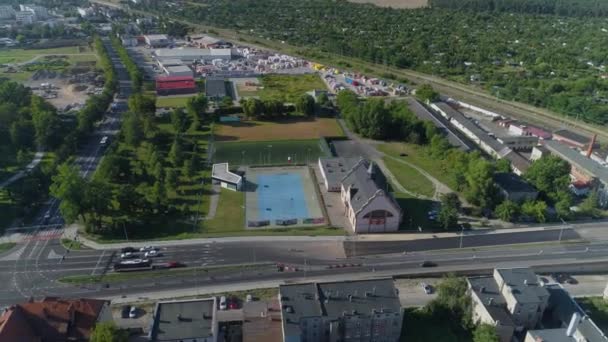 Bella Vista Aerea Panorama Leszno Polonia Filmati Alta Qualità — Video Stock
