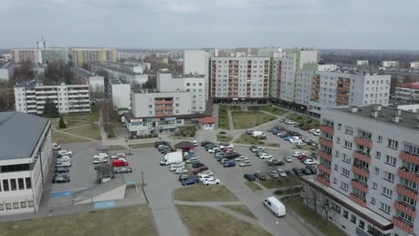 Vackra Bostäder Estate Stalowa Wola Antenn View Poland Högkvalitativ Film — Stockvideo