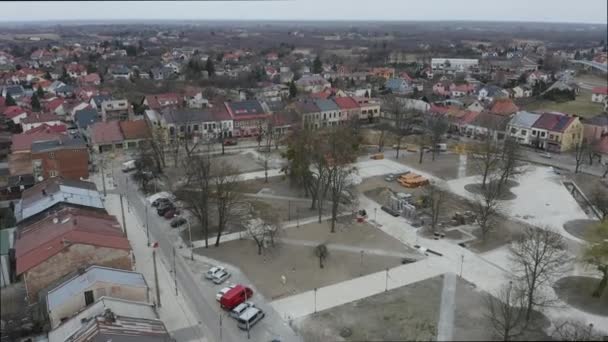 Market Square Rozwadow Stalowa Wola Aerial View Poland Vysoce Kvalitní — Stock video